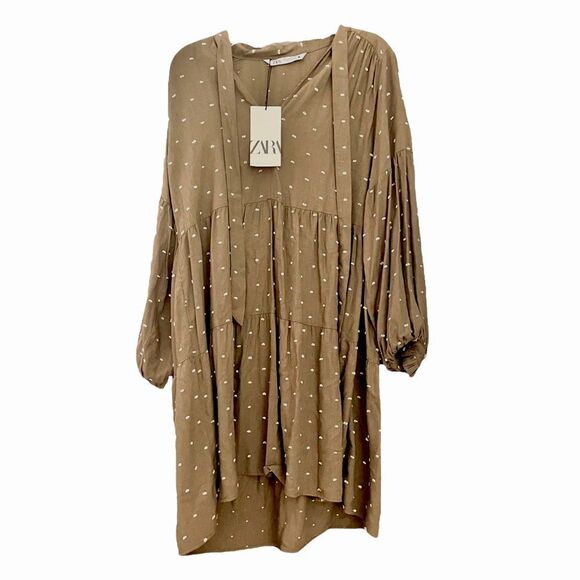 NWT | Zara Dotted Mini Mesh Dress with Tie | Size Small - Picture 5 of 6